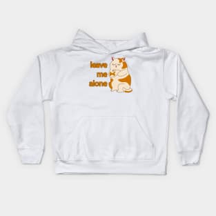 Moody fat cat leave me alone Kids Hoodie